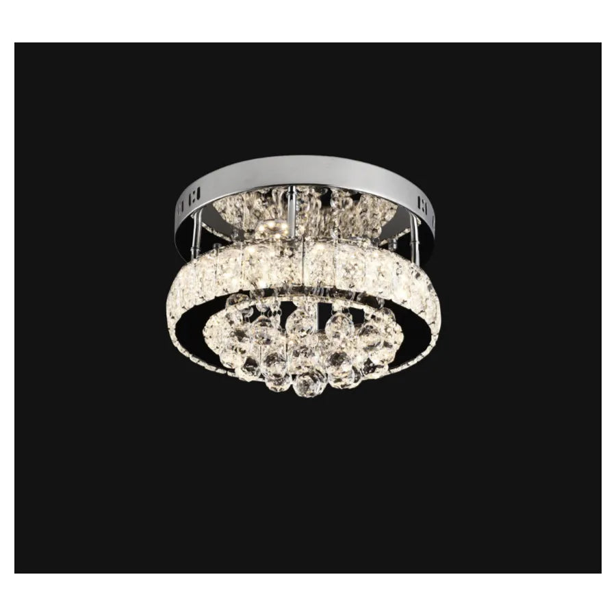 LED krištáľový luster ABEL 24W, priemer 47cm, studené/teplé/neutrálne svetlo, lesklý chróm