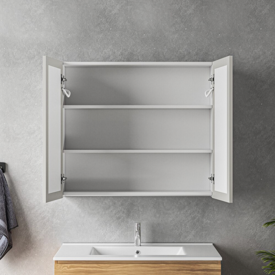 Ingrid skrinka s LED zrkadlom DBP123 80x70 biela