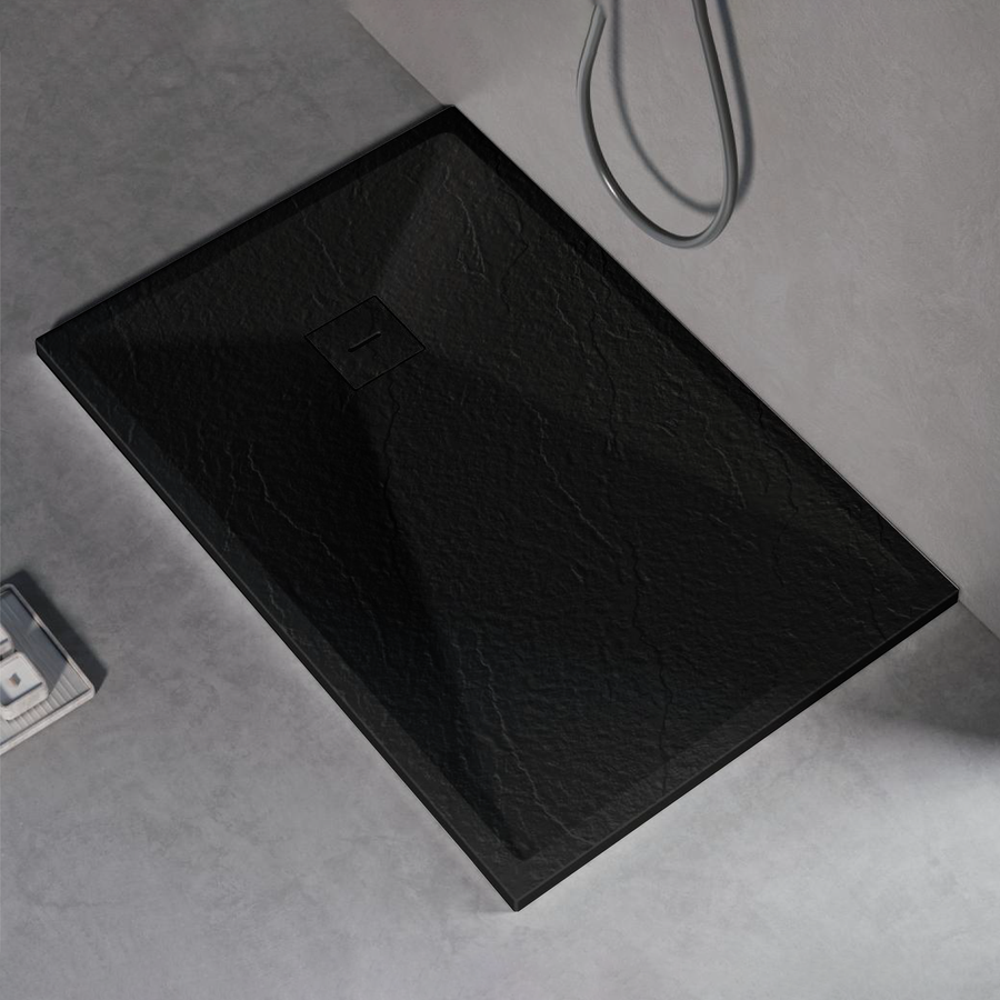 Obdĺžnikové sprchovanie 80x120 cm, tenké 3 cm, čierna