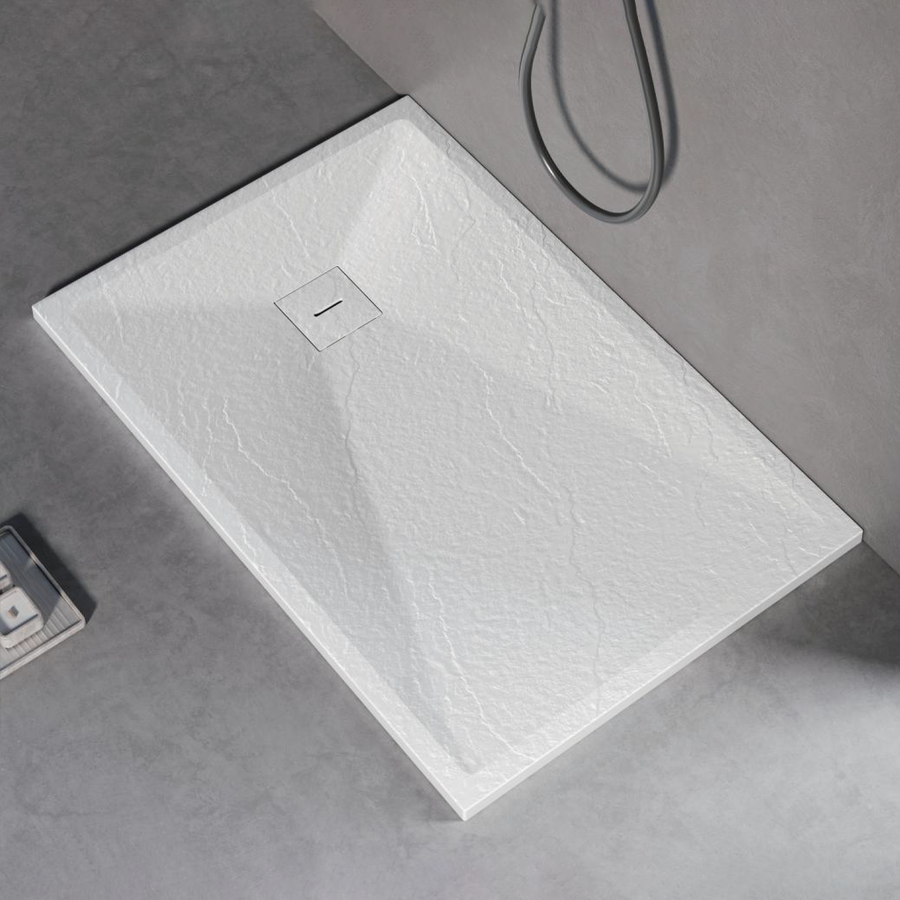 Obdĺžnikové sprchovanie 80x120 cm, tenké 3 cm, lesklá biela