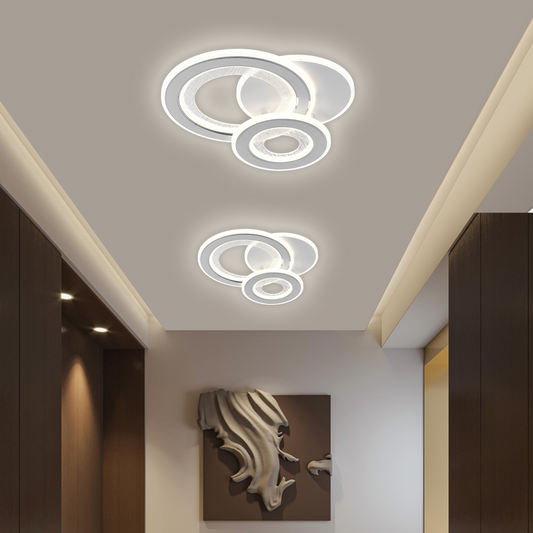 LED luster QUARE 36W, 3 kruhy, studené/teplé/neutrálne svetlo, biely