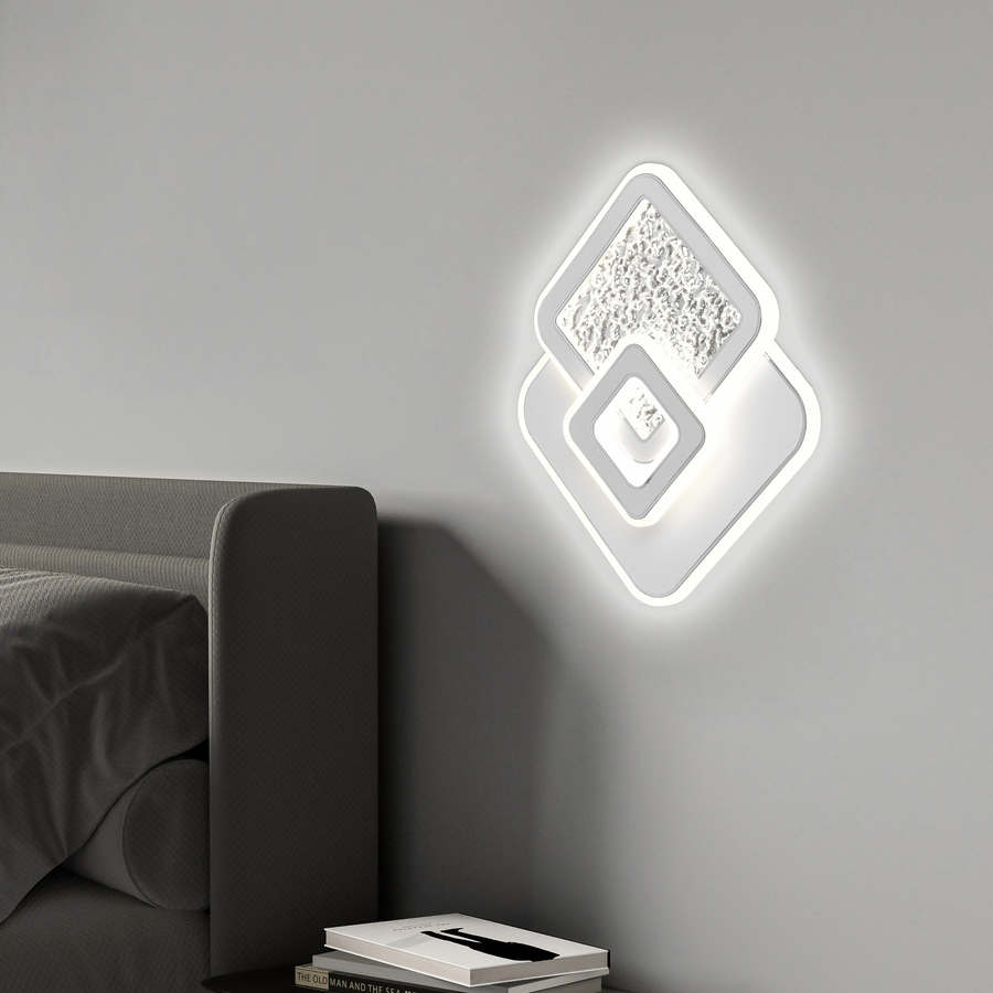 KOMPACTO 57W LED luster, 3 štvorce, studené/teplé/neutrálne svetlo, biely