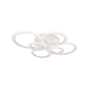 LED luster s diaľkovým ovládaním BETTY 82W, 6 kruhov, studené/teplé/neutrálne svetlo, stmievateľné, biela