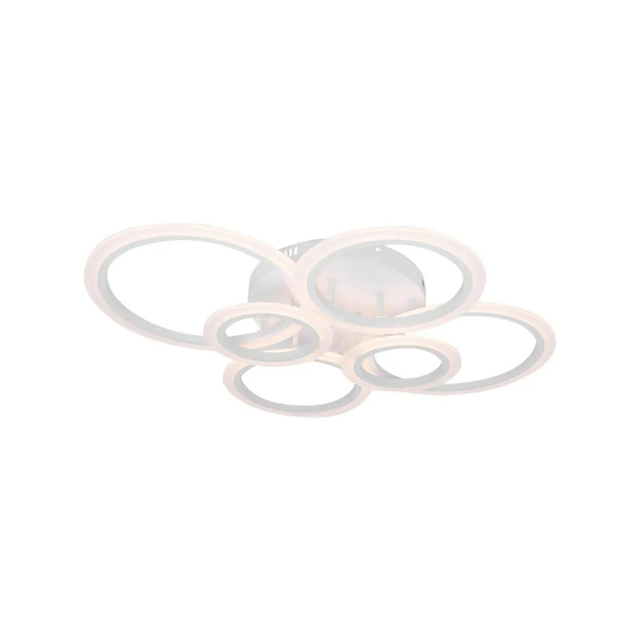 LED luster s diaľkovým ovládaním BETTY 82W, 6 kruhov, studené/teplé/neutrálne svetlo, stmievateľné, biela