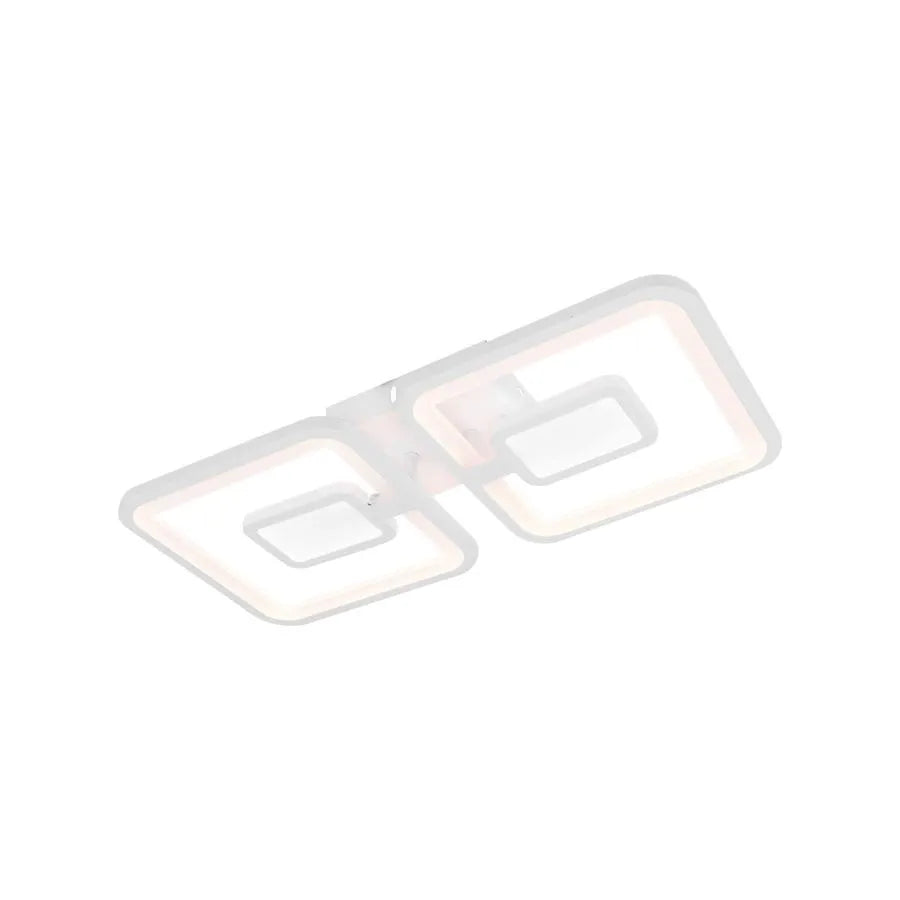 LED luster s diaľkovým ovládaním FELIX 57W, 2 štvorce, studené/teplé/neutrálne svetlo, stmievateľné, biela