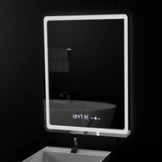 Obdĺžnikové LED zrkadlo 60x80cm Motionglow Sensor Marcellow Wizz Systém rozmrazujúcej hodiny a smiešne teplomer