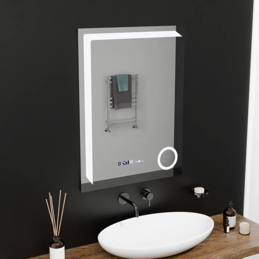 Zrkadlo LED obdĺžnikový 60x80cm Presnosť Motionglow Marcello System System Distivities a teplomer kaimimického skla