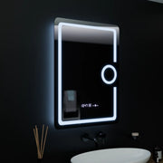 Zrkadlové obdĺžnikové obdĺžnikové 60x80cm Eclat Motionglow Marcello DeFosting System Teplomer a kozmetika hodín skombíha