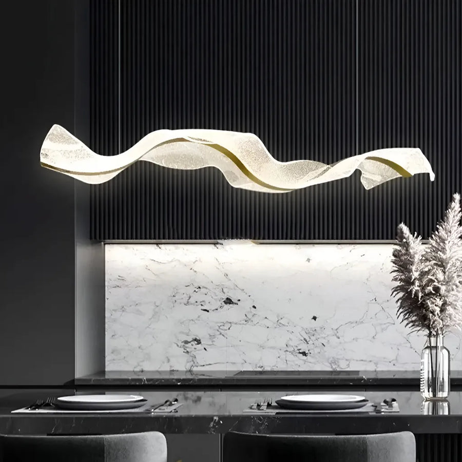 Závesný LED luster AMI 80W, Lineárny, Studené/Teplé/Neutrálne svetlo, Zlatý, Nastaviteľná výška