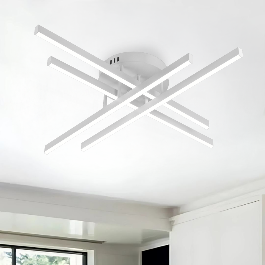 LED luster na diaľkové ovládanie GIO, 54W, 4 prvky, studené/chladné/neutrálne svetlo, stmievateľné, biely