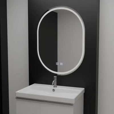 Oválne LED zrkadlo, 60x80cm, Velara Touch, Demister System, Stmievateľné