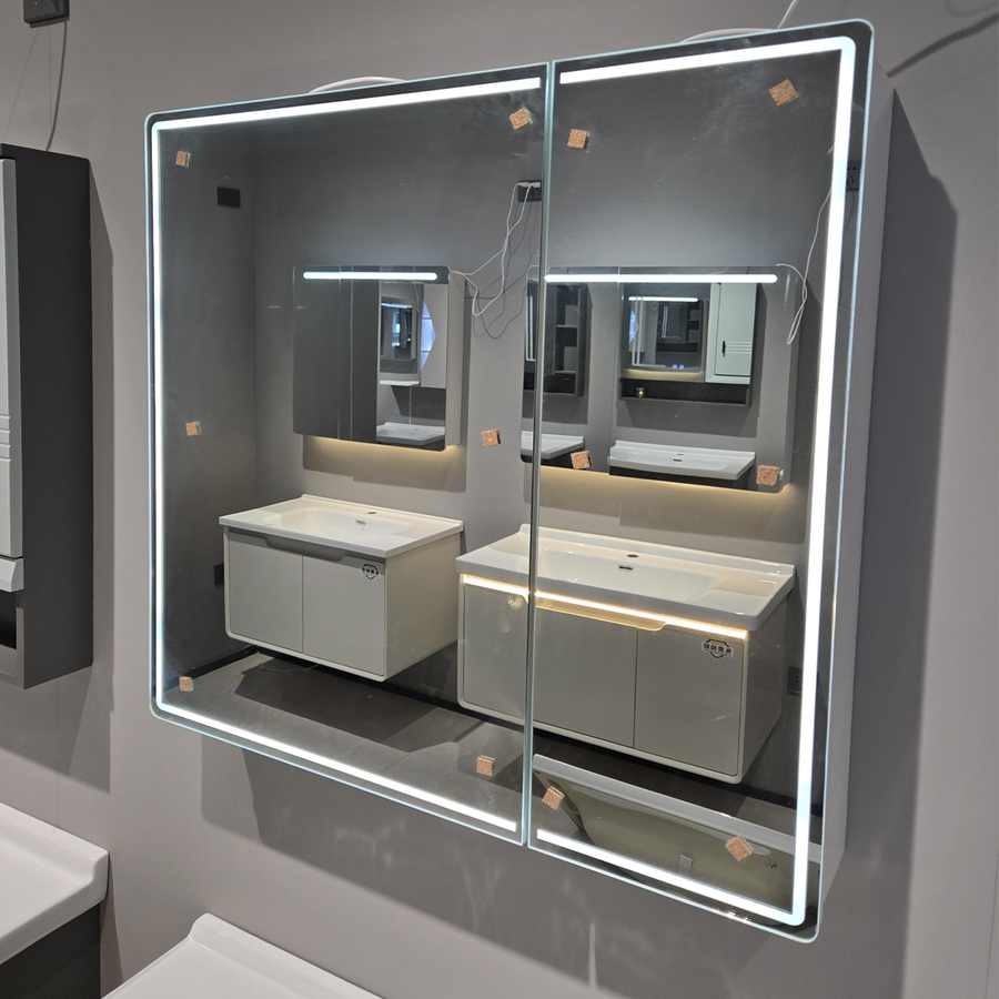 Theresa skriňa s LED zrkadlom DBP125 80x70 šedá