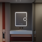 Zrkadlové obdĺžnikové obdĺžnikové 75x90cm Eclat Motionglow Marcello Demontalling System a teplomer kozmetiky skombíkové