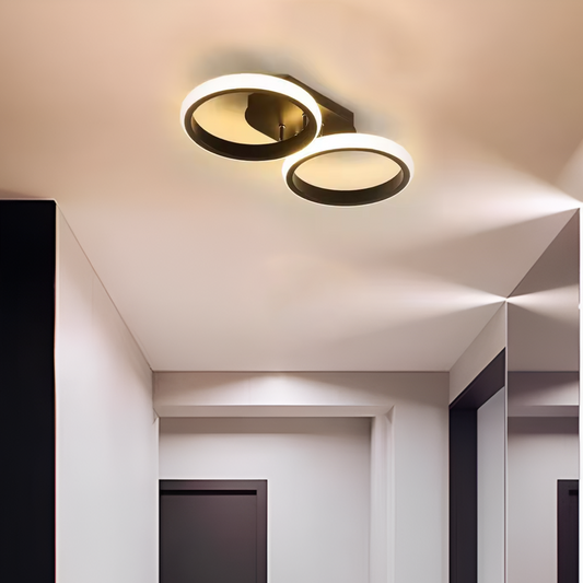 Celio LED luster, 16W, 2 kruhy, studené/teplé/neutrálne svetlo, čierny