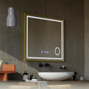 Zrkadlo LED Touch Rolf Rolf Systémy, hodiny a teplota 80x60 cm Golden Ramahed Cosmetics Lup