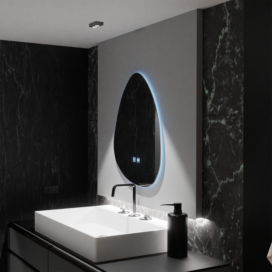 Organické LED zrkadlo 80x60cm, Fluido Touch, Demister System, Stmievateľné