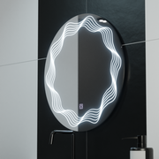 Zrkadlové okrúhle LED 60 cm flusso dotknuté systém defriácie