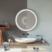 LED dotyk Otto zrkadlo odmrazuje systém, hodiny a teplotu 80 cm Čierny chlpatý rám