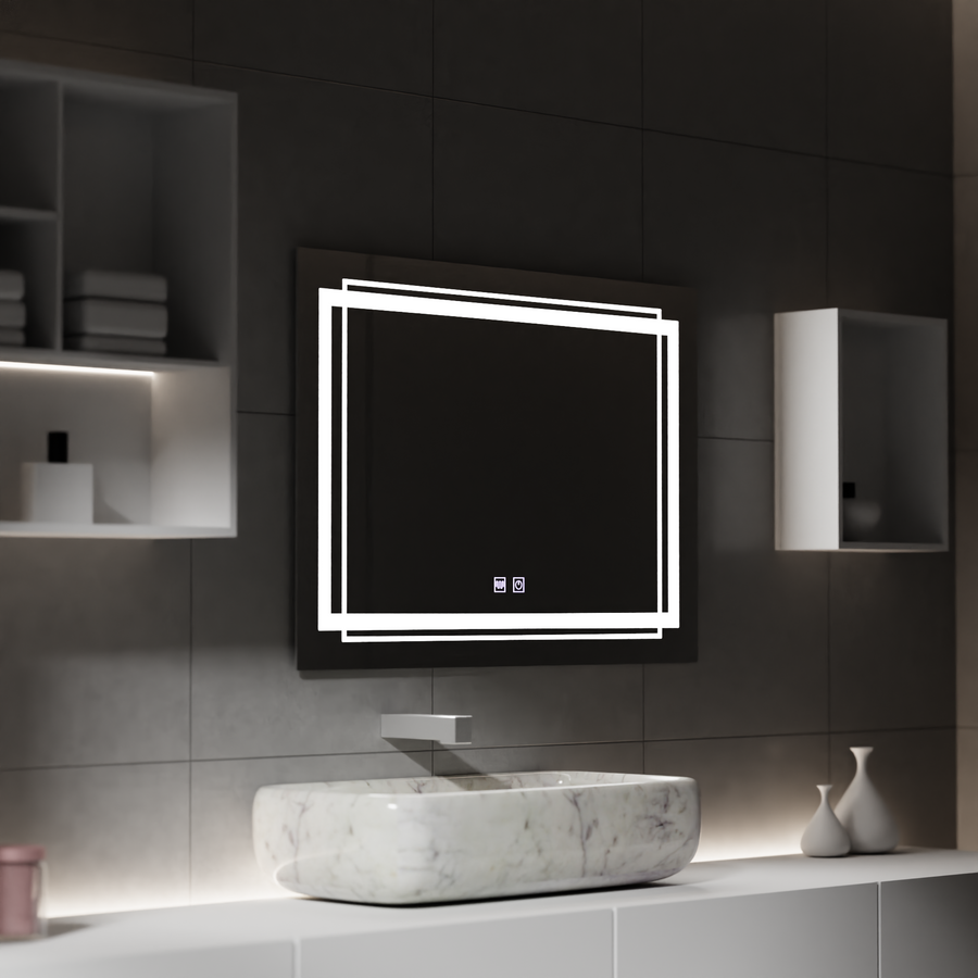 Zrkadlové LED obdĺžnikový obdĺžnik 50x70cm dotyk Koven deaktivujúci systém