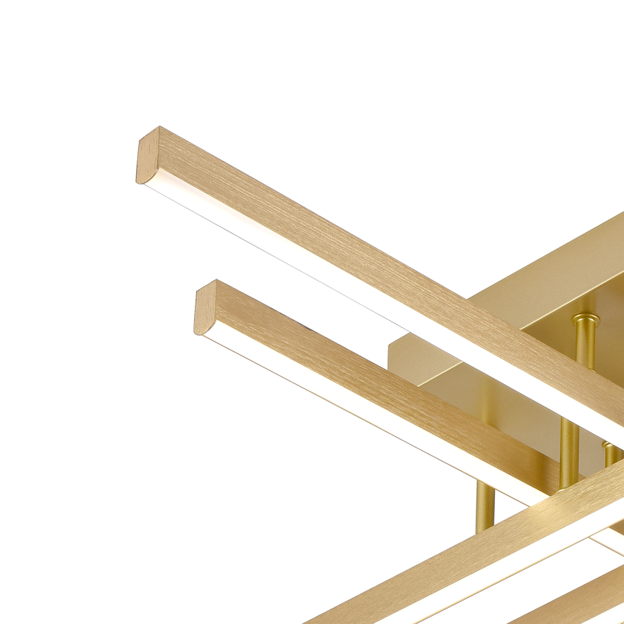 LED luster s diaľkovým ovládaním LINEX, 54W, svetlo 3000K/4000K/6000K, stmievateľný, zlatý