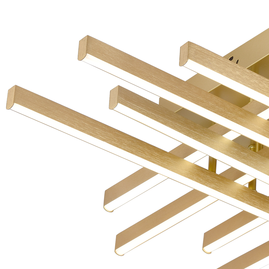 LED luster s diaľkovým ovládaním LINEX, 109W, svetlo 3000K/4000K/6000K, stmievateľný, zlatý