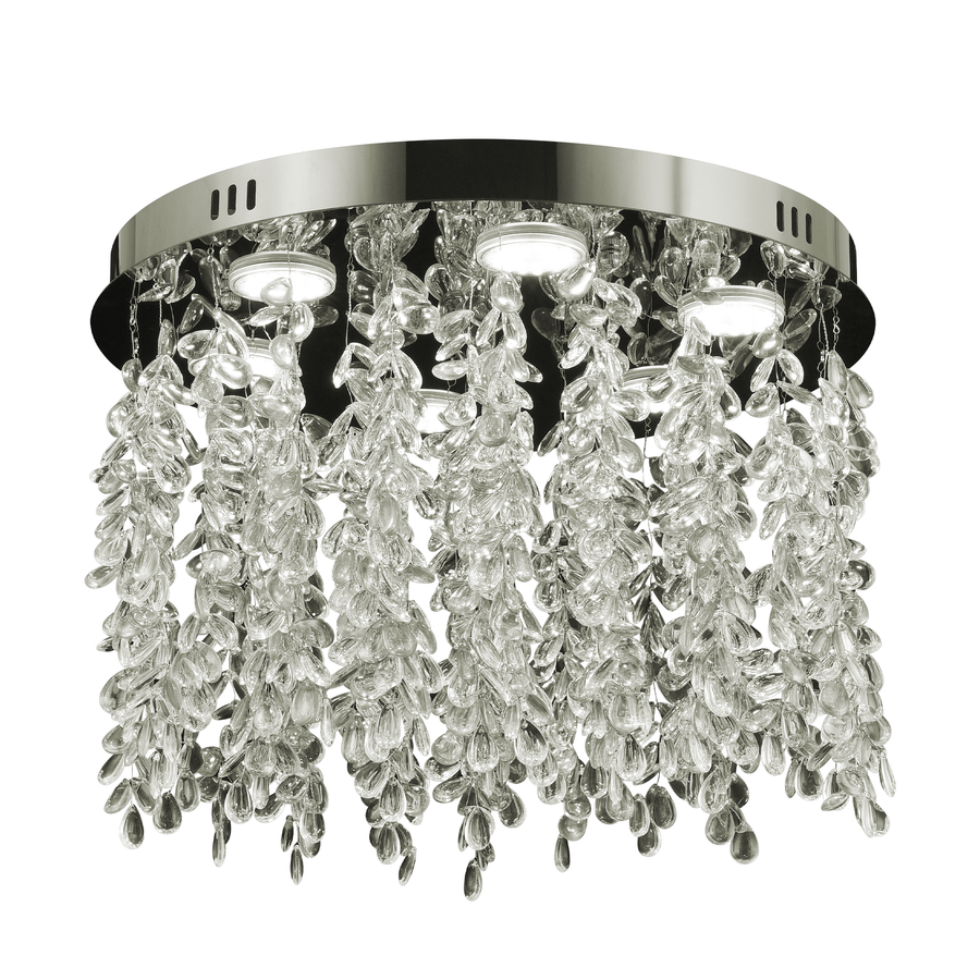 Round Alberian Led Led, 20 W, studené/horúce/neutrálne svetlo, kryštál, lesklý chróm