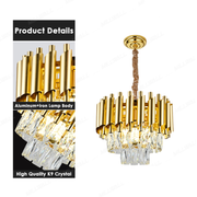 Crystal Luster Versailles petito 3xe14, priemer 30 cm, zlato, nastaviteľná výška