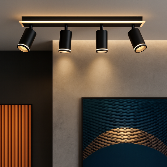 LED luster Ellen 46W Studené/Teplé/Neutrálne svetlo Nastaviteľný projektor Akrylové a čierne kovové LED lustre Predvolený názov Dizajn Alessandro