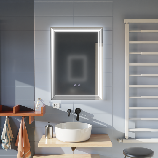 Obdĺžnikové LED zrkadlo, Demist, 50x70cm, ADIS Basic Touch