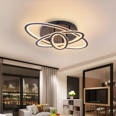 LED luster s diaľkovým ovládaním TIANA 83W, 3 elipsy, studené/teplé/neutrálne svetlo, stmievateľné, čierna