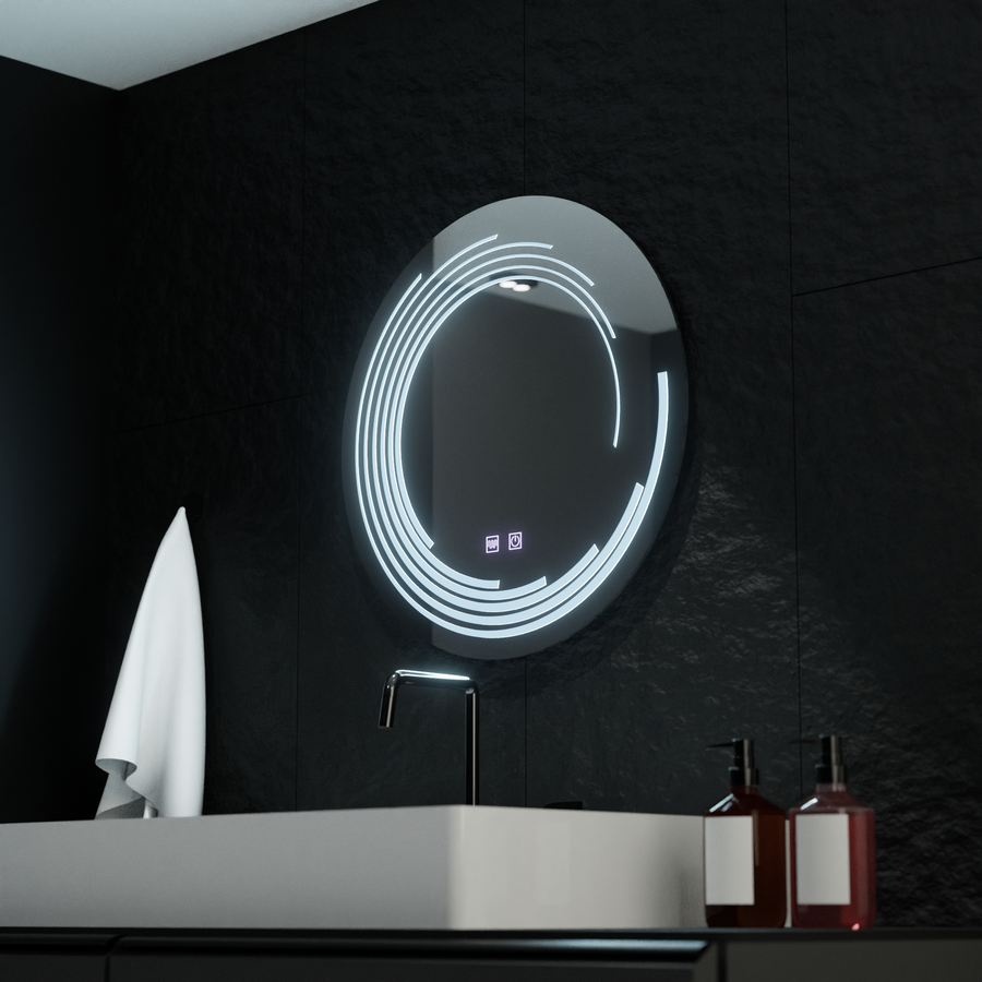 Okrúhle LED zrkadlo, 60 cm, Lira Touch, Demister System, Stmievateľné