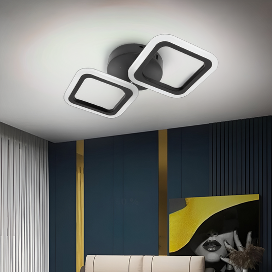 LED luster PULSARIS 27W, 2 štvorce, studené/teplé/neutrálne svetlo, čierne LED lustre Predvolený názov Alessandro Design