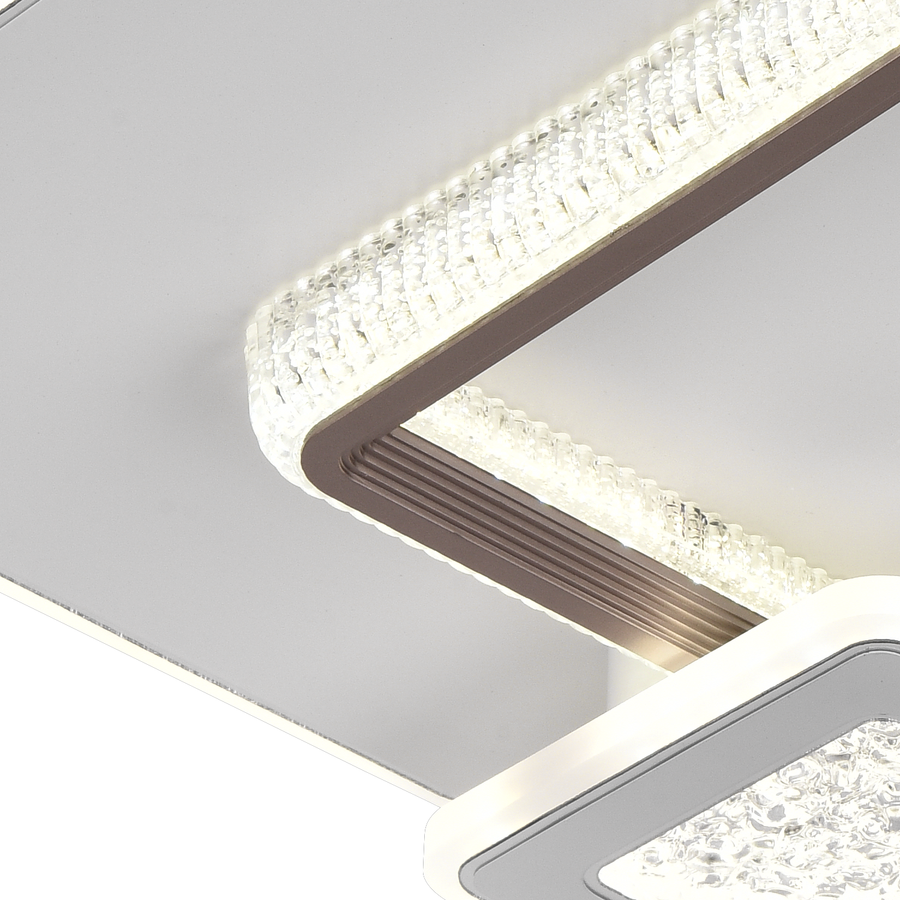 NYXORA LED luster 51W, 3 štvorcové, studené/teplé/neutrálne svetlo, čierny