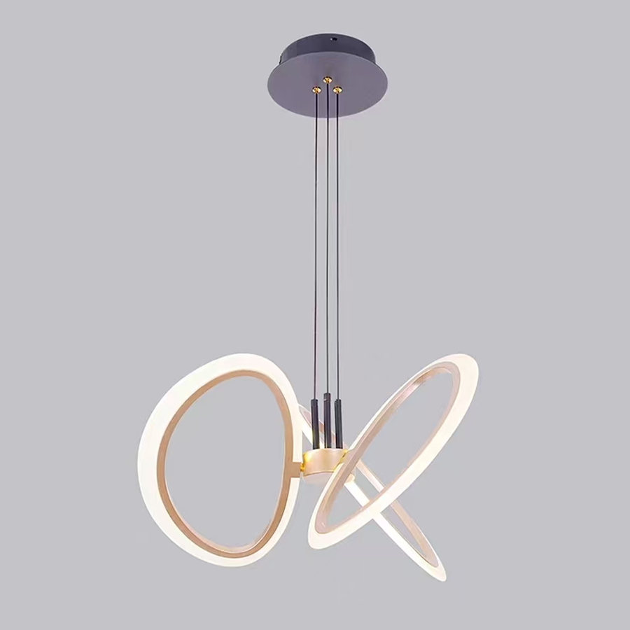 Závesný LED luster s diaľkovým ovládaním RIMINI 53W, 3 prvky, studené/teplé/neutrálne svetlo, stmievateľné, zlaté