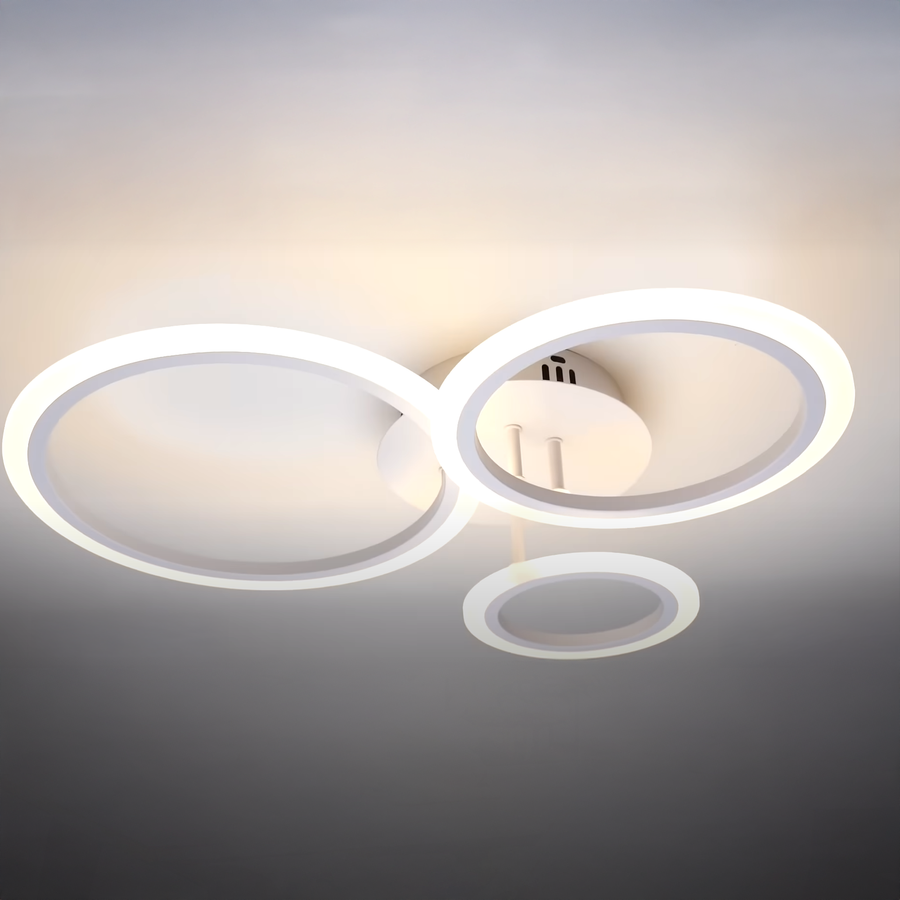 LED luster s diaľkovým ovládaním BETTY 41W, 3 kruhy, studené/teplé/neutrálne svetlo, stmievateľné, biela