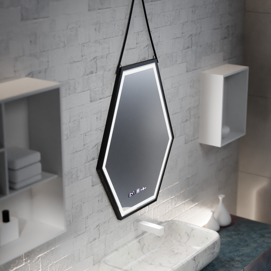 Obdĺžnikové LED zrkadlo 120x80cm Motionglow Sensor Marcello Demonant Clock Defosting System