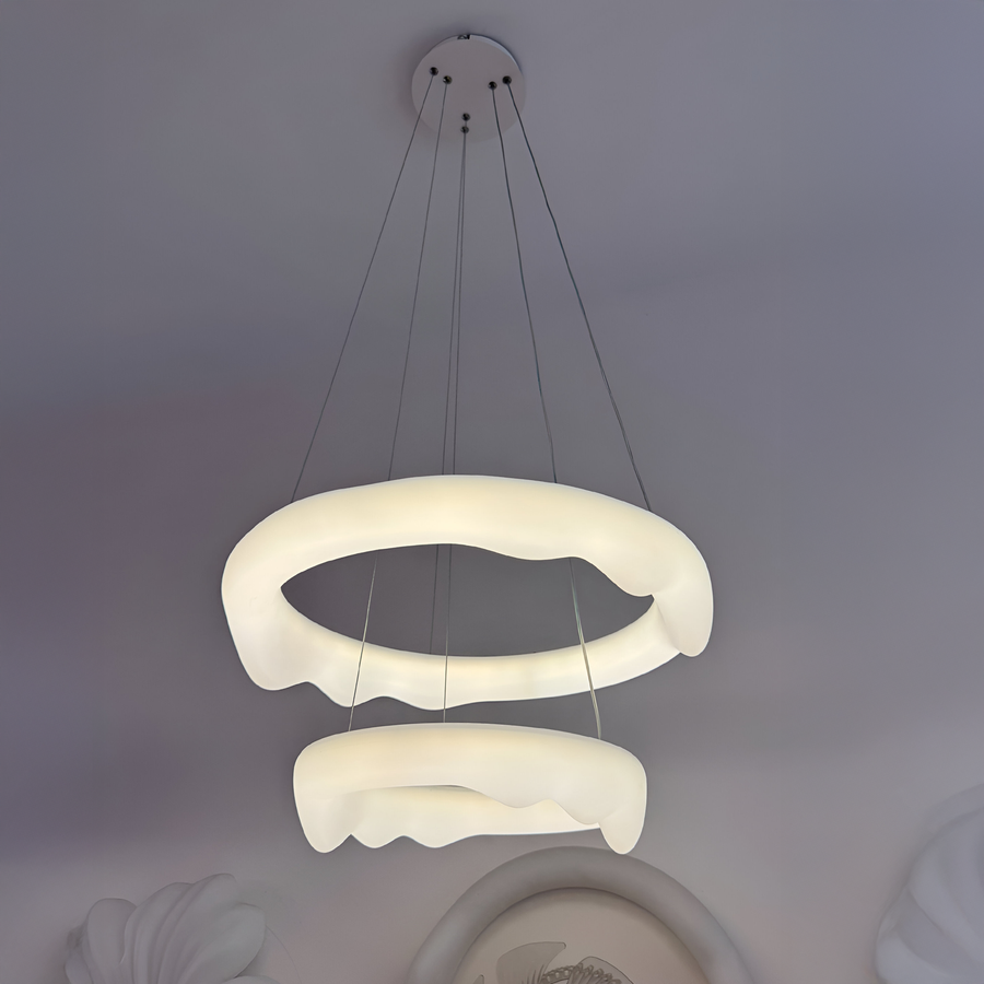 LED luster, závesný s diaľkovým ovládaním, AMADEO, 90W, studené/teplé/neutrálne svetlo, stmievateľné, nastaviteľná výška, biely, LT271