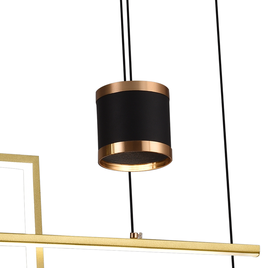 Závesný LED luster s diaľkovým ovládaním DENISSE 81W, Studené/Teplé/Neutrálne svetlo, Stmievateľné, Zlaté, Nastaviteľná výška, 2233/4GD