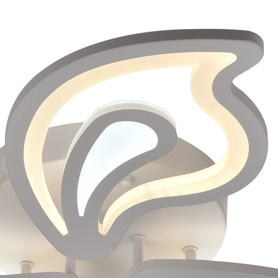 LED luster s diaľkovým ovládaním GLORIOSA 96W, 5 okvetných lístkov, studené/teplé/neutrálne svetlo, stmievateľné, biela