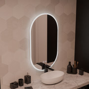 Oválne LED zrkadlo 50x80cm Llexort Touch Deframe Smoteble System