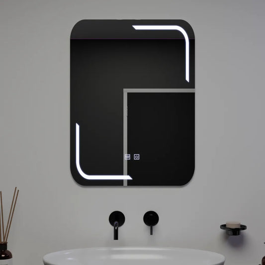 Obdĺžnikové LED zrkadlo, 60x80cm, Touch Ulrich, Demister System, Stmievateľné