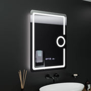 Zrkadlové obdĺžnikové obdĺžnikové 60x80cm Eclat Motionglow Marcello DeFosting System Teplomer a kozmetika hodín skombíha