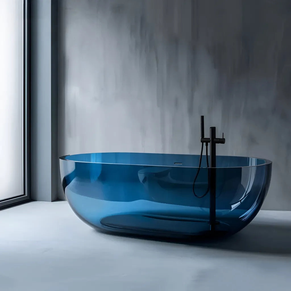 Voľne stojaci kúpeľ, oválny, Sky Blue, Rasina, 150x72x56cm