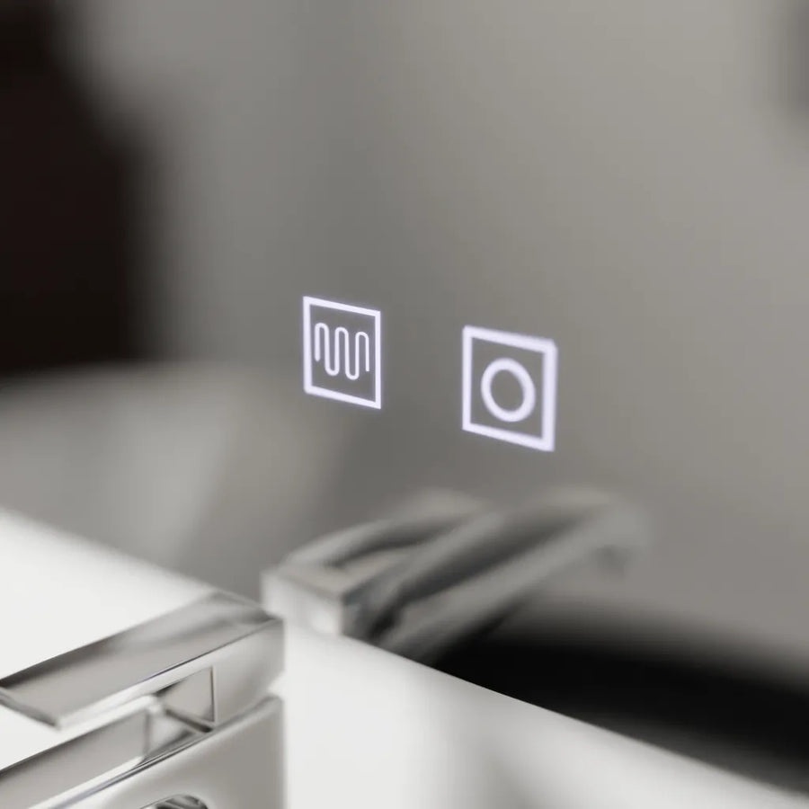 Obdĺžnikové LED zrkadlo, 80x60cm, Piano Touch, Demister System, Stmievateľné