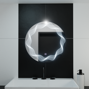 Zrkadlové okrúhle LED 60 cm flusso dotknuté systém defriácie