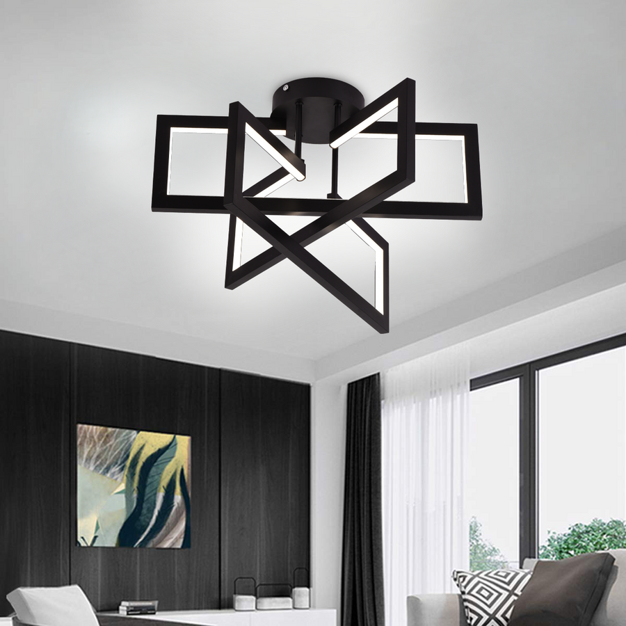 LED luster s diaľkovým ovládaním 73W, 3 Elements, Studené/Teplé/Neutrálne svetlo, Stmievateľné, Čierny, LT750/3BK
