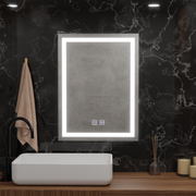 Zrkadlové LED obdĺžnikový obdĺžnik 50x70cm vo vnútri postihnutia dotykového systému