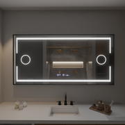 Obdĺžnikové LED zrkadlo 120x80cm Motionglow Sensor Marcello Demonant Clock Defosting System