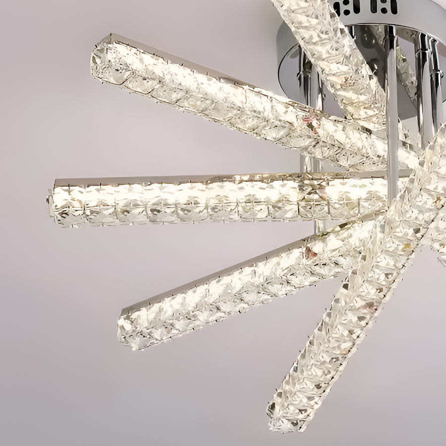 LED luster s diaľkovým ovládaním LUELLA 64W 5 Elements, Lineárny, Studené/Teplé/Neutrálne svetlo, Stmievateľné, Strieborný