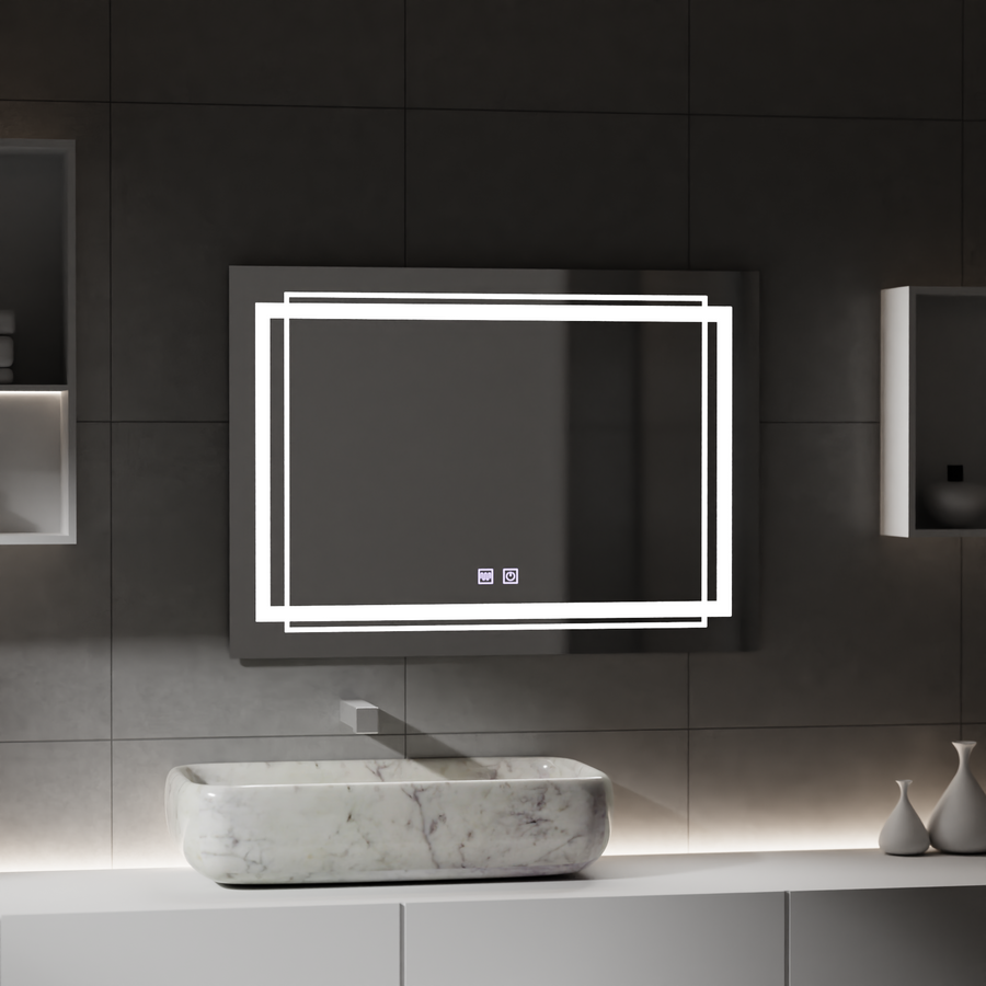 Zrkadlové LED obdĺžnikový obdĺžnik 50x70cm dotyk Koven deaktivujúci systém